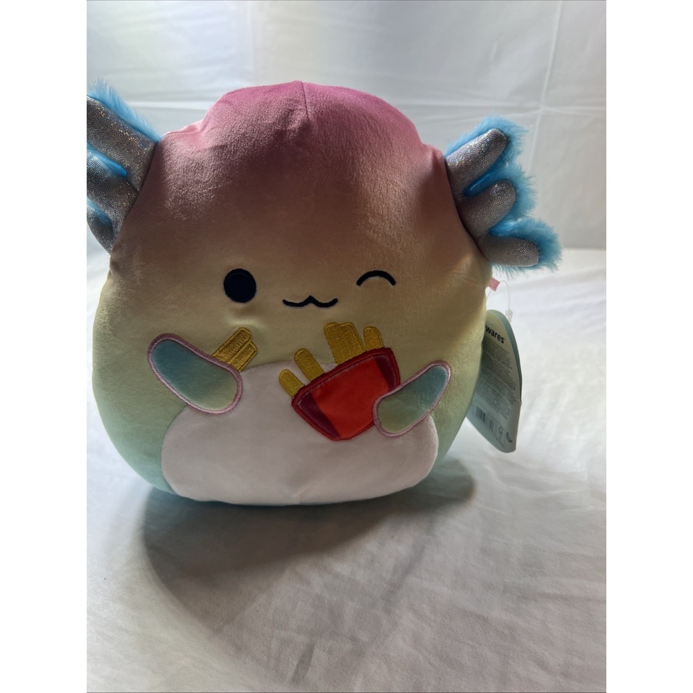 Squishmallows Good Vibes Squad Aika the Tie Dye Axolotl w/ French Fries 7" NWT